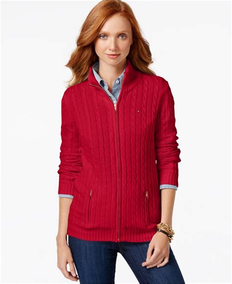 Resultado de imagen para zip knit sweater WOMEN | Red knit sweater ...