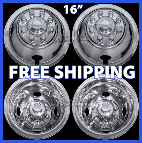 Buy 4 FORD 16 Dual Steel Wheel Simulators Dually 8 Lug Rim Skins Liners ...