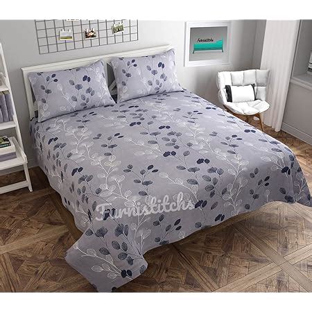 Furnistitchs Premium Glace Cotton Double Super King Size Bedsheet with ...