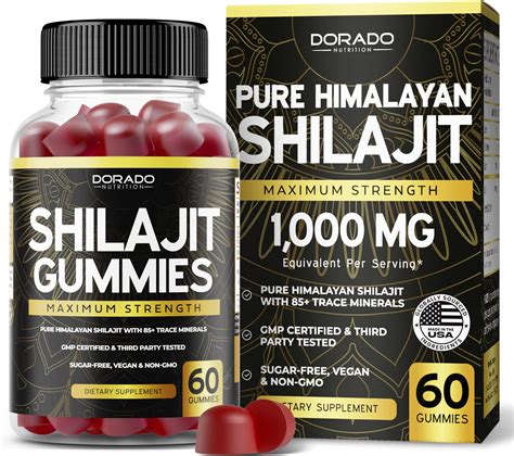 Amazon.com: Shilajit Gummies 1000mg (Pure Himalayan Shilajit Gummies for Men & Women Gold Grade ...