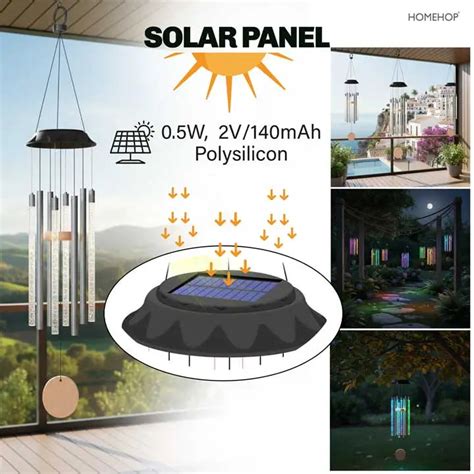 Solar Wind Chimes -LED Hanging Lamp, Balcony & Outdoor Decor Lights ...