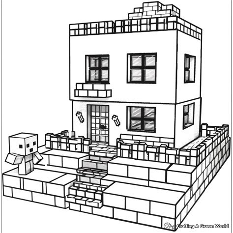 Minecraft House Coloring Pages