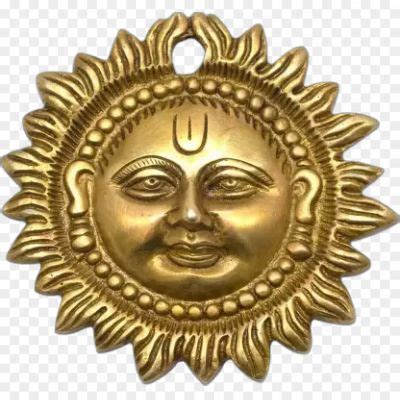 Brass Sun Feng Shui Brass Wall Temple Hanging Surya Dev Idol Png_image ...
