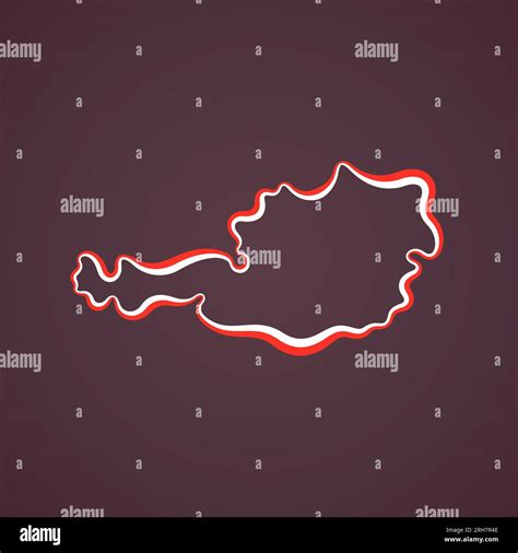 Outline map of Austria marked with ribbon in colors from the flag Stock Vector Image & Art - Alamy