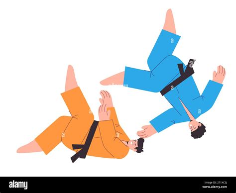 martial art jiu jitsu karate aikido taekwondo combat illustration ...