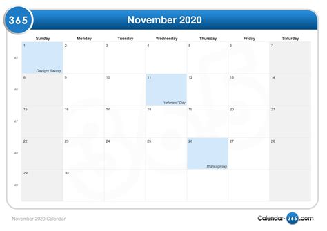 November 2020 Calendar