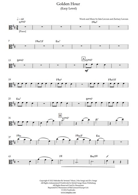 Golden Hour (初級) (ジェイク) - ヴィオラ 楽譜