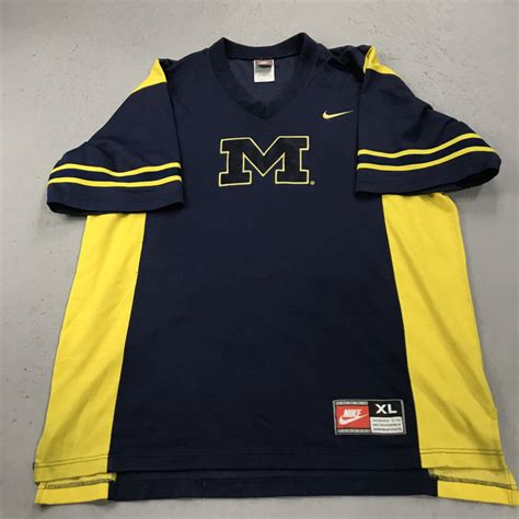 Yahoo!オークション - VINTAGE Michigan Wolverines Shirt Mens XL Blu...