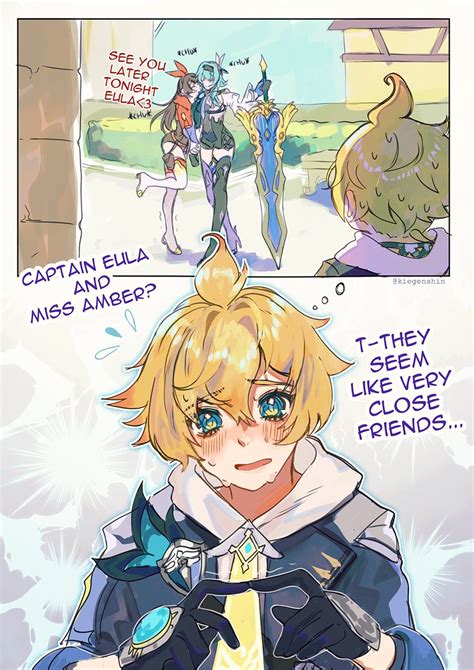 eula, amber, and mika (genshin impact) drawn by kiegenshin | Danbooru