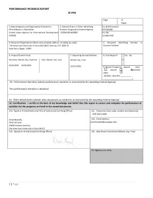 Fillable Online pdf usaid PERFORMANCE PROGRESS REPORT SF-PPRPERFORMANCE ...