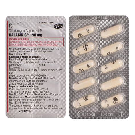 Dalacin C 150 mg - Strip of 10 Capsules : Amazon.in: Health & Personal Care