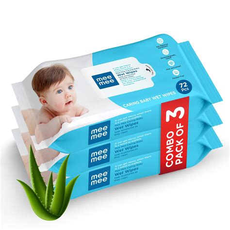 Buy Mee Mee Baby Gentle Wet Wipes with Aloe Vera extracts, 72 counts ...