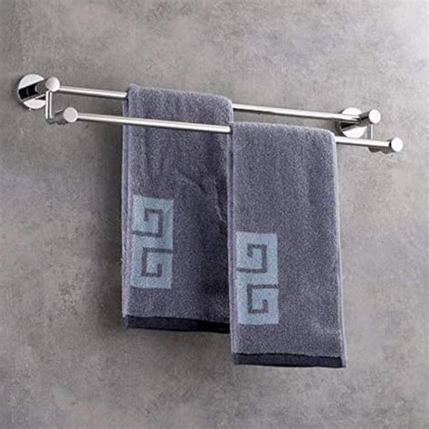 FORTUNE Wall Mounted Stainless Steel Towel Rack, Towel Bar Rod Holder ...