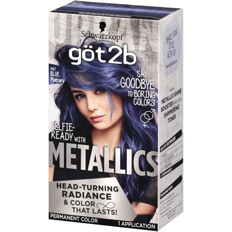 Buy Schwarzkopf Got2b Metallics Permanent Hair Color, M67 Blue Mercury ...