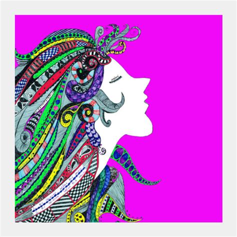 Girl in Song (pink) Square Art Prints – PosterGully