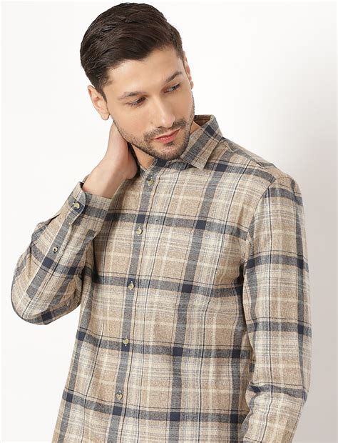 Buy Pure Cotton Checked Spread Collar Shirt at Marks & Spencer