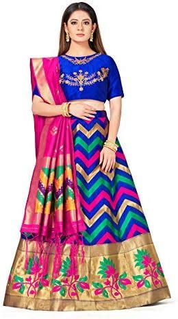 Buy MIMOSA Women's Semi-Stitched Art Silk Lehenga Choli with Dupatta ...