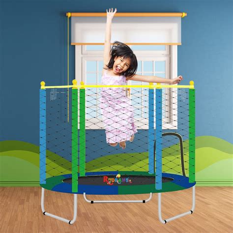 RUDRAMS 55 inch/4.5 feet U Leg Multi-Color Trampoline for Kids Indoor ...