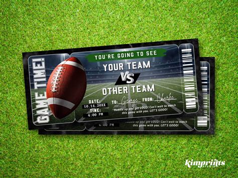 Nfl Football Ticket Template