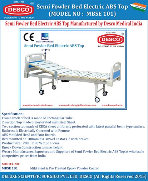 Semi Fowler Bed Electric ABS Top Manufacturer Supplier in India | Desco