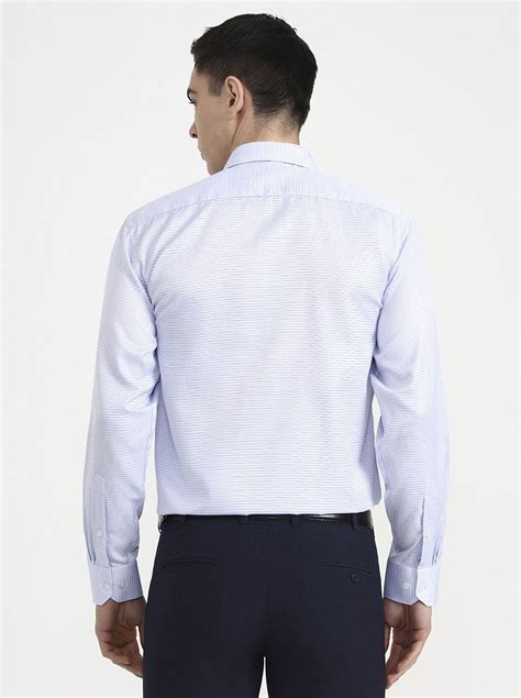 Greenfibre Light Blue Checked Formal Shirt | Regular Fit | Cotton Blend ...