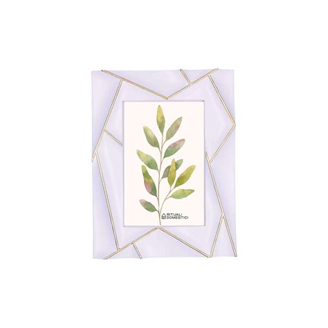 Ramka na zdjęcia z geometrycznym wzorem Tiguardo - Biały, 10 x 15 cm ...