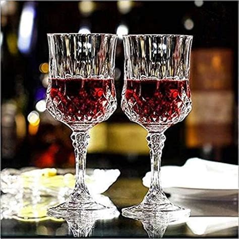 Buy PrimeWorld Crystal Clear Wine Glasses Set of 6 Pcs 180 ml - Red ...