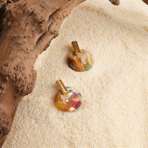 Buy Multi Brushed Metal Resin Disc Stud Earrings Online - Accessorize India