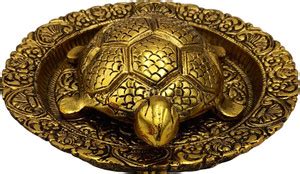 VIJAYA SALES Metal Tortoise/Turtle with Plate Feng Shui Vastu for ...