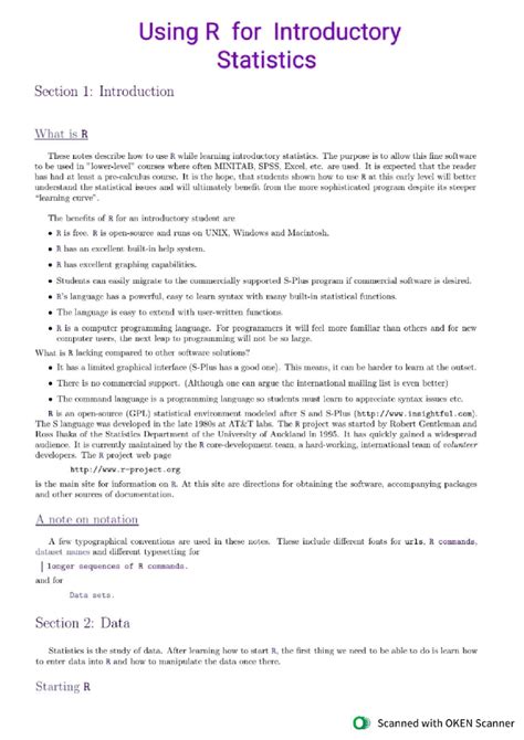 Using R for Introductory Statistics - Mathematics - Studocu