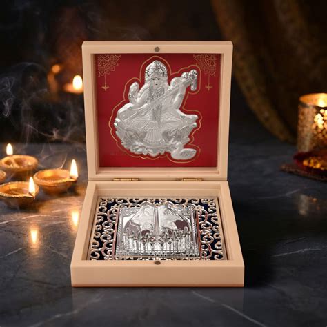 999 Silver Maa Saraswati Paduka Gift Box - Touch925 Silver Gifting