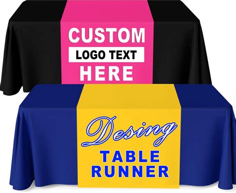 Amazon.com: Custom Table Runner with Business Logo Text, Personalized ...