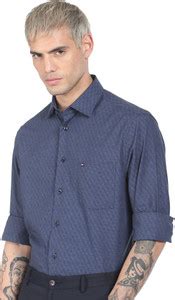 TOMMY HILFIGER Men Self Design Formal Grey Shirt - Buy TOMMY HILFIGER ...