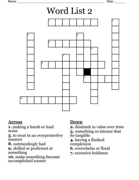 Word List 2 Crossword - WordMint