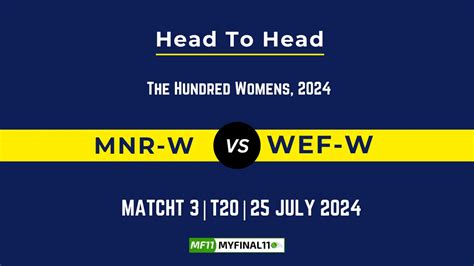 MNR-W vs WEF-W Player Battle, Head to Head Team Stats, Player Record ...