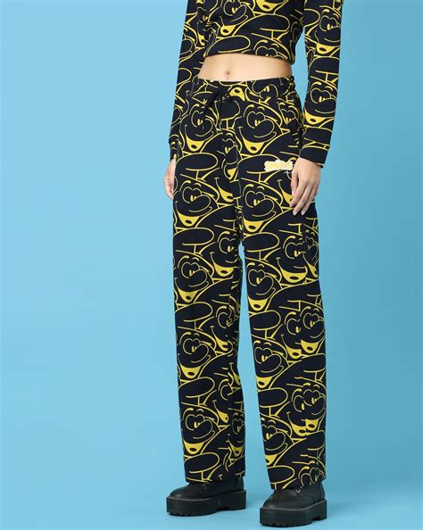 THE SMURFS© X ONLY Navy Blue Printed Wide Leg Co-ord Sweatshirt