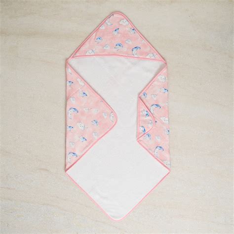 Celestial Pink Organic Muslin Hooded Towel | Little West Street