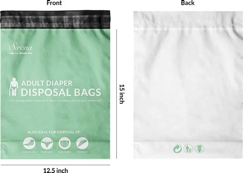 Sirona Premium Adult Diaper Disposable Bags - 30 Bags | Odor Sealing ...