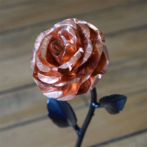 Copper Rose 7th Anniversary Personalized Wedding Gift