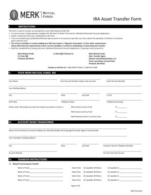 IRA Asset Transfer Form - Blank Fillable Template | Fill Out, Print ...