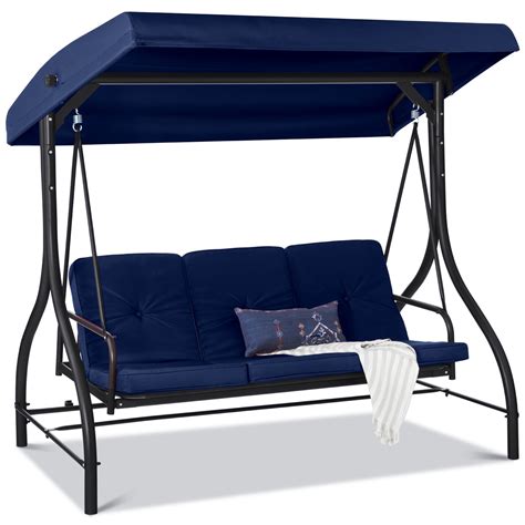 Best Choice Products 3-Seat Outdoor Converting Canopy Swing Glider ...
