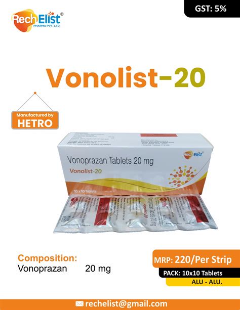 Vonoprazan Tablet 20 mg PCD Franchise | Supplier | Price