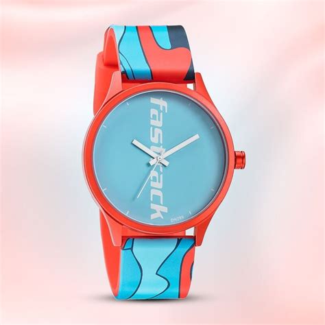 Buy Online Fastrack Topicals Quartz Analog Blue Dial Silicone Strap ...