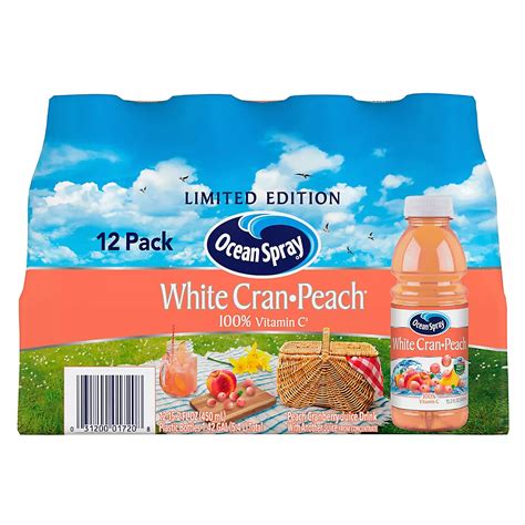 Ocean Spray White Cran-Peach Juice Drink, 12 pk./15.2 fl. oz. | BJ's ...