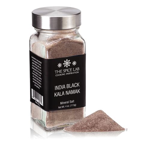 The Spice Lab Kala KEF16 Namak Black Salt - Indian Himalayan Salt in French Jar - Pure Vegan ...