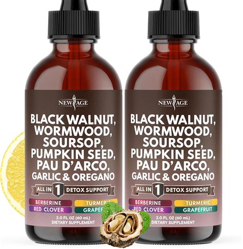 Amazon.com: Black Walnut Wormwood Cleanse Drops - Liquid Soursop ...