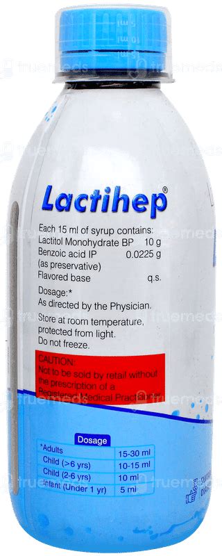 Lactihep Lemon Flavour Syrup 450ml - Uses, Side Effects, Dosage, Price ...