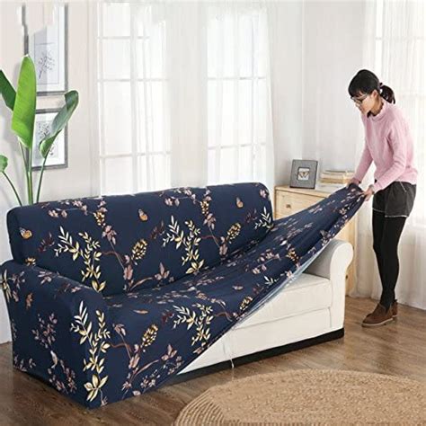 GlobalNiche® 3 Navy Blue, Two Seater: Fashion Printed Stretch Sofa ...