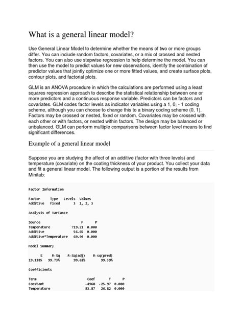 Image result for General Linear Model Example