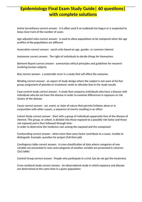 Image result for Epidemiology Study Design Exam Questions PDF
